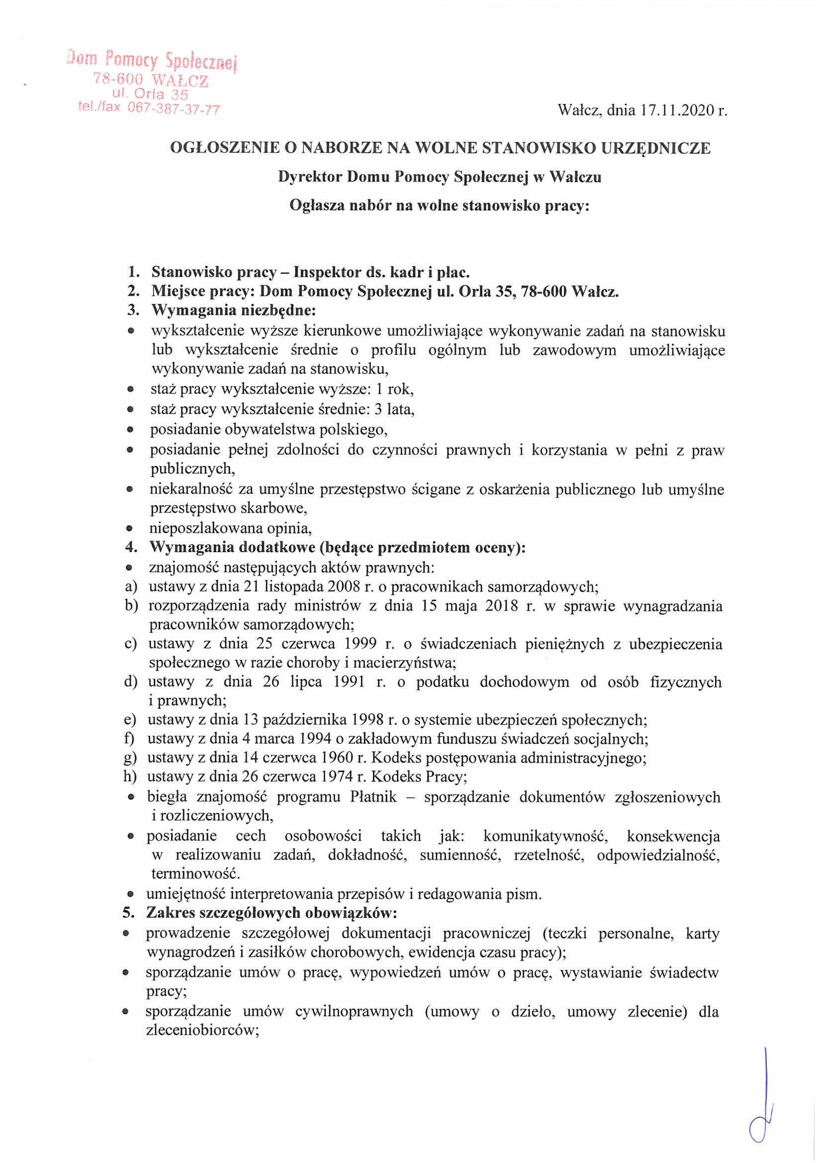 Ogłoszenie o naborze